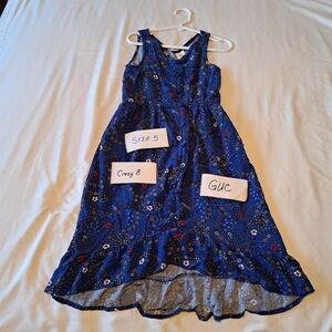 Crazy 8 girls floral dress size 5 hole by 2nd bottom button picture overall vguc